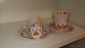 Šálek s podšálkem, 2ks - růžový porcelán - 3