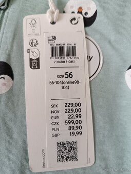 Pyžamo overal tučňák Lindex, vel. 56,62,68 a 92 - 3