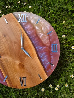 epoxidové hodiny jabloň - SHINING WOOD 36 cm - 3