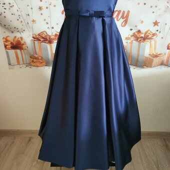 Modré elegantní dětské slavnostní šaty - 3