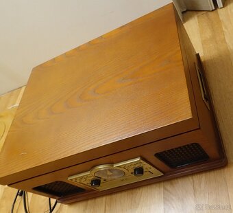 Retro dřevěný gramofon Platinum LC-6289 – rádio AM/FM, CD - 3