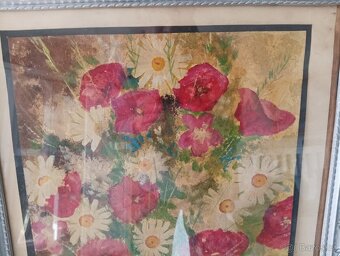 OBRAZ OLEJ V DŘEVĚNÉM VYŘEZÁVANÉM RÁMU SIGNATURA - 3