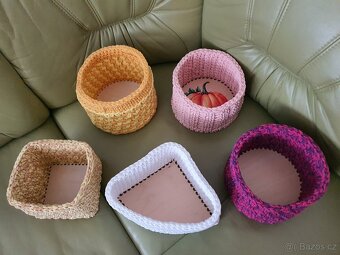 sbírka - sada háčkovaných úložných košů - 3