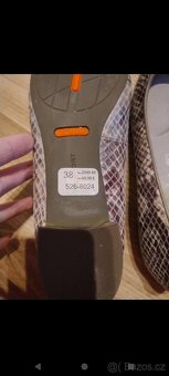 Úplně nové nenošené kožené lodičky s imitací hadí kůže - 3
