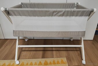 Roba skládací postýlka včetně koleček a matrace bílá - 3