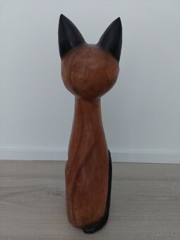 Dřevěná dekorace kočka cca 50cm - 3