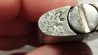 Starožitný stříbrný zajímavý zapalovač, 33g, ag - 3