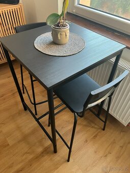 Stůl IKEA - jídelní + dvě židle (barový set) - 3
