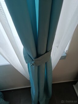 Závěsy modré a závěsy dekorační fialové - 3