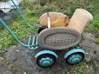 Retro kočárek včetně lyží - 3