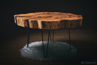 Luxusný stolík z brestu = prumer 90cm - 3