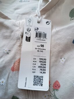 Pyžamo/overal vel. 98 Lindex jahůdky - 3