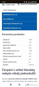 Gardena tlakové ponorné čerpadlo 5900/4 - 3