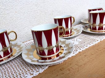 Porcelánová sada šesti hrnečků s talířky Nefertiti J. Ježek - 3