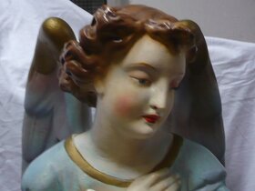 Velký starožitný anděl 120 let starý výška 70 cm původní - 3