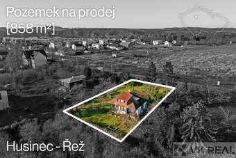 Prodej stavebního pozemku o výměře 858 m2, Husinec u Řeže - 3