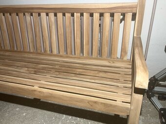 Teak lavice 180cm,perf. , bezúdržbové drěva - 3