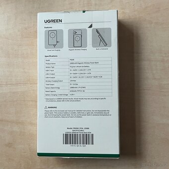 Nová, nepoužitá magnetická 10000 mAh powerbanka Ugreen - 3
