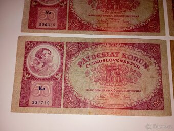 BANKOVKY 50 KČS 1929, RŮZNÉ SÉRIE, VŠE NEPERFOROVANÉ - 3