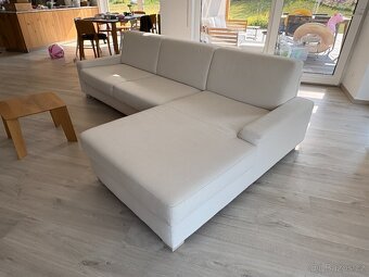 Stylová sedačka Phase – krémová, rozkládací, úložný prostor - 3