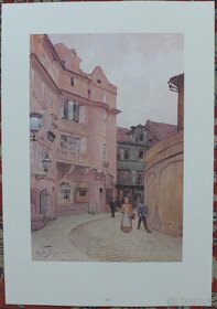 Václav Jansa - Sada 12 akvarelů ze staré Prahy - 3