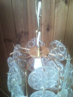 LUSTR SKLENĚNÝ S OVĚSY starožitný, retro - 3