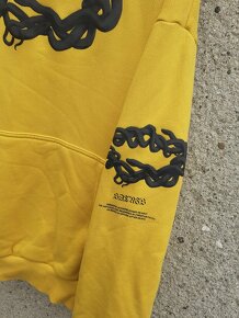 Vintage y2k mikina s kapucí hoodie Peso Saints Snake žlutá - 3
