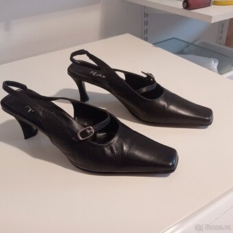 Černé společenské kožené boty dámské - 3