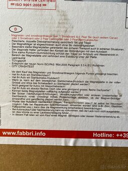 Magnetický střešní nosič na lyže a snoboardy - 3