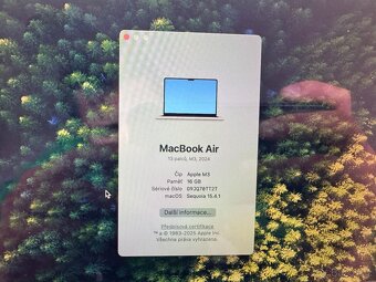Macbook Air M3 / 16GB RAM / 512GB SSD - záruka - 3