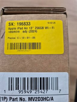 Nový IPAD AIR 13, 256 GB, WIFIProdám IPAD AIR 13, 256 GB, WI - 3