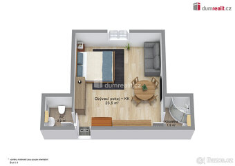 Prodej apartmánu 1+kk ve Pstruží přímo u lanovky skiareálu P - 3