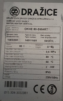 Elektrický bojler Drazice OKHE Smart 80 - 3