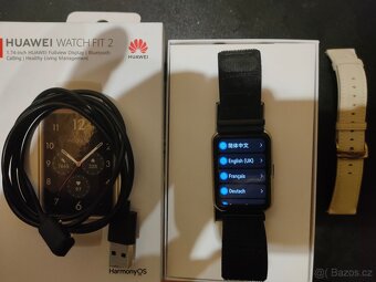 Chytré hodinky Huawei watch fit 2, komplet balení, 2 pasky, - 3