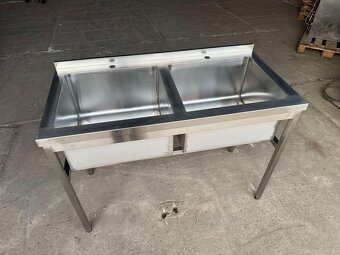 Nerezový dvojdřez -GASTRO mycí stůl (rozměry 100cm-140cm) - 3