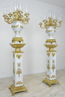 Zámecké podlahové lampy - mramor - bronz - 218 cm - 3