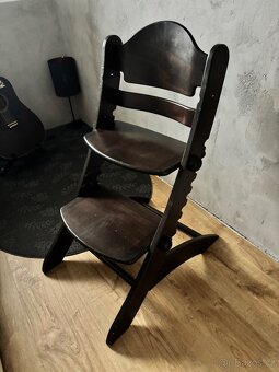 Tmavě hnědá dřevěná rostoucí dětská židle Geuther - 3