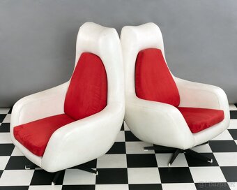 2 x designové otočné křeslo vajíčko 70. léta - 3