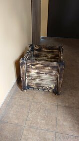 Dřevěné květináče nové - velké - opalene - 3