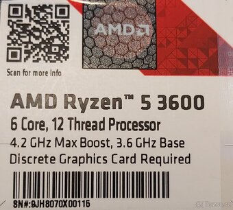 Procesor AMD Ryzen 5 3600, box chladič - 3
