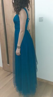 Večerní modrozelené šaty - 3