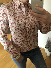 Nová květovaná košile z bavlněného saténu Ralph Lauren M - 3