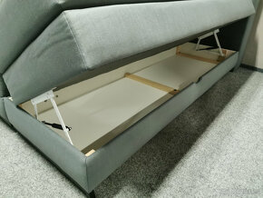 Nová šedá boxspring postel KAY 140x200 cm - 3