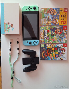 Nintendo Switch v2 (Animal Crossing Edition) + 3 hry - 3