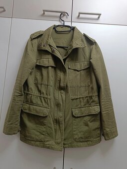 Dámská khaki bunda na zip, vel. M - 3