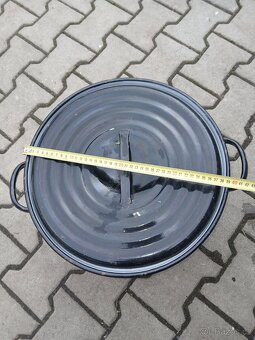 Smaltovaný hrnec s poklicí 40cm - 3