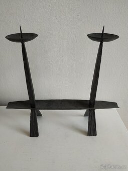 Ručně kovaný dvouramenný svícen - 3