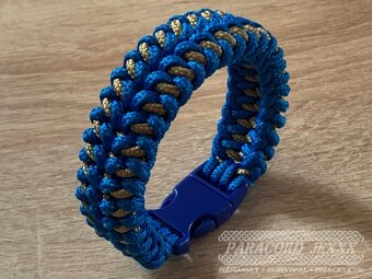 PARACORD náramek (19 cm) blue - bronze - 3