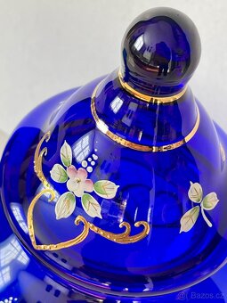 Novoborské sklo modré set 3 kusů - 3