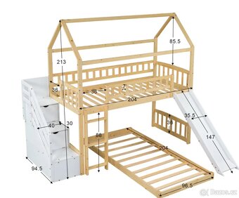 Dětská patrová postel se skluzavkou - 3